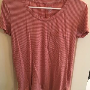 Orange and white striped top